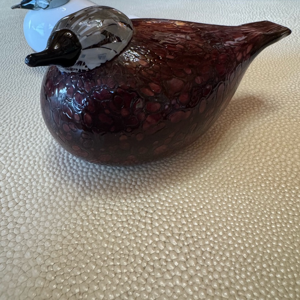 BIRDS BY TOIKKA IITTALA NUUTAJÄRVI FINLAND ROSY FINCH RED SPARROW PUNAVARPUNEN